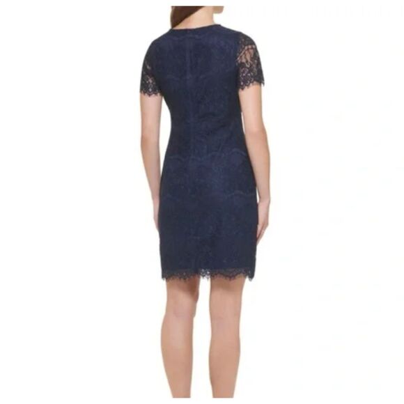 Kensie Midnight Blue Lace Mini Dress Size 6 NEW Cocktail Evening - Picture 4 of 4
